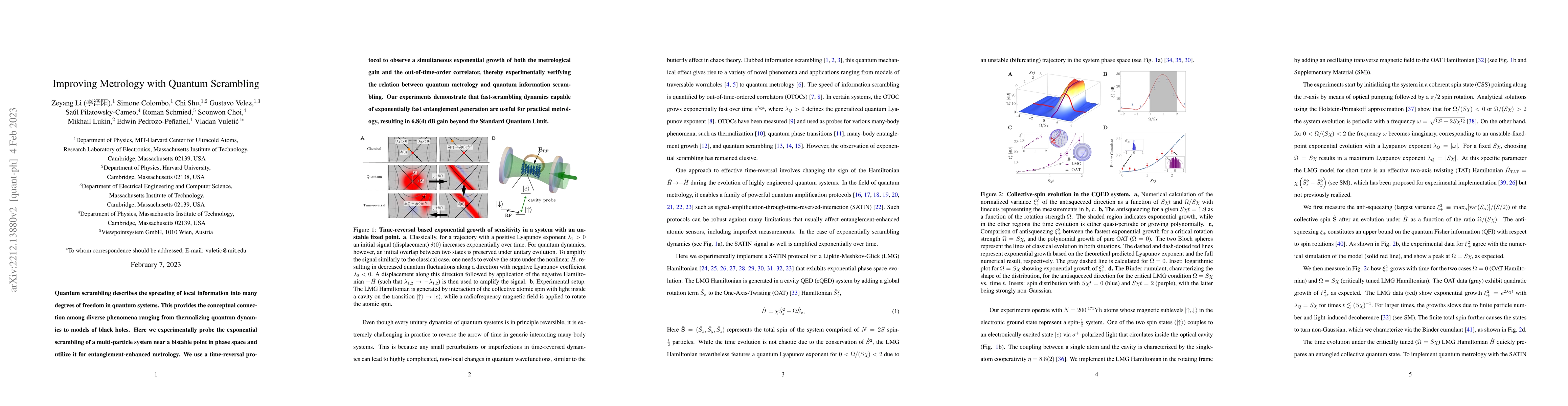 Thumbnail for Improving Metrology with Quantum Scrambling