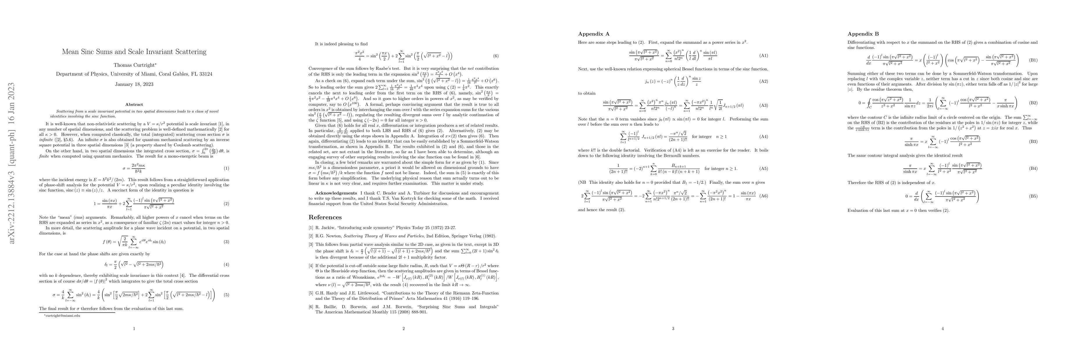 Thumbnail for Mean Sinc Sums and Scale Invariant Scattering