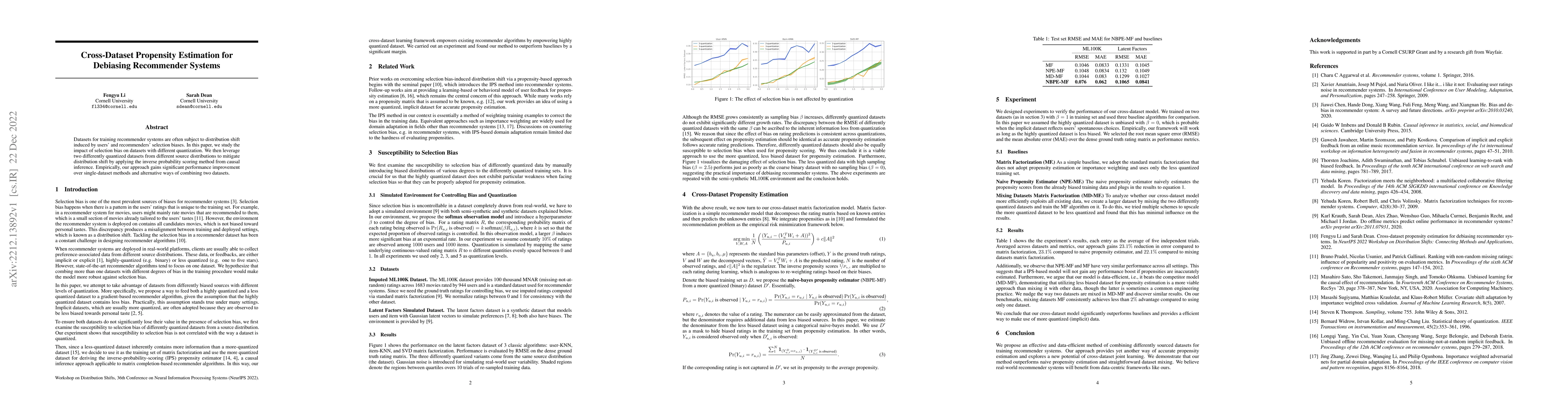 Thumbnail for Cross-Dataset Propensity Estimation for Debiasing Recommender Systems