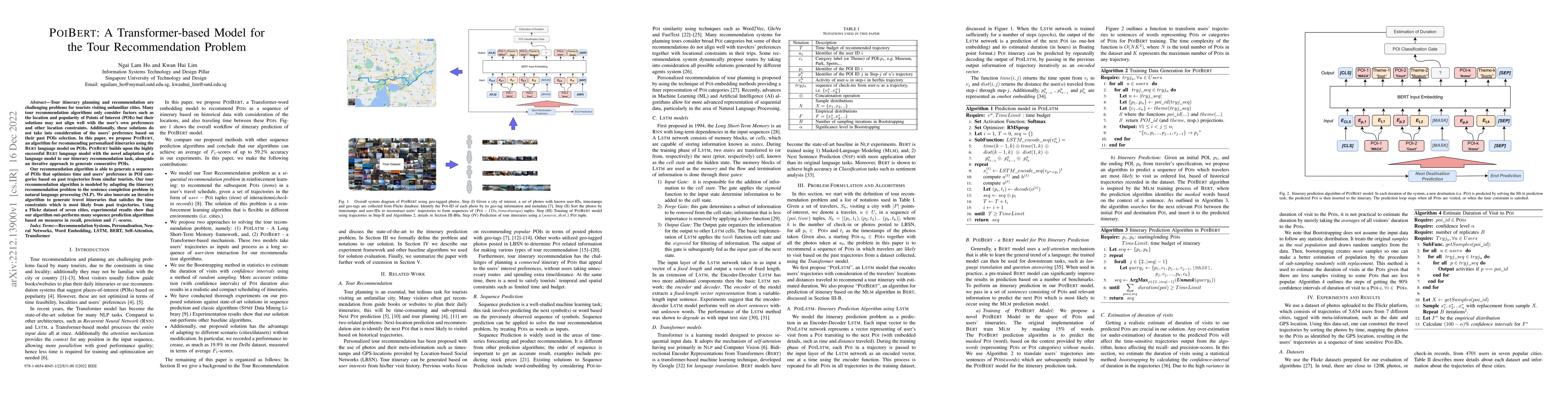 Thumbnail for POIBERT: A Transformer-based Model for the Tour Recommendation Problem