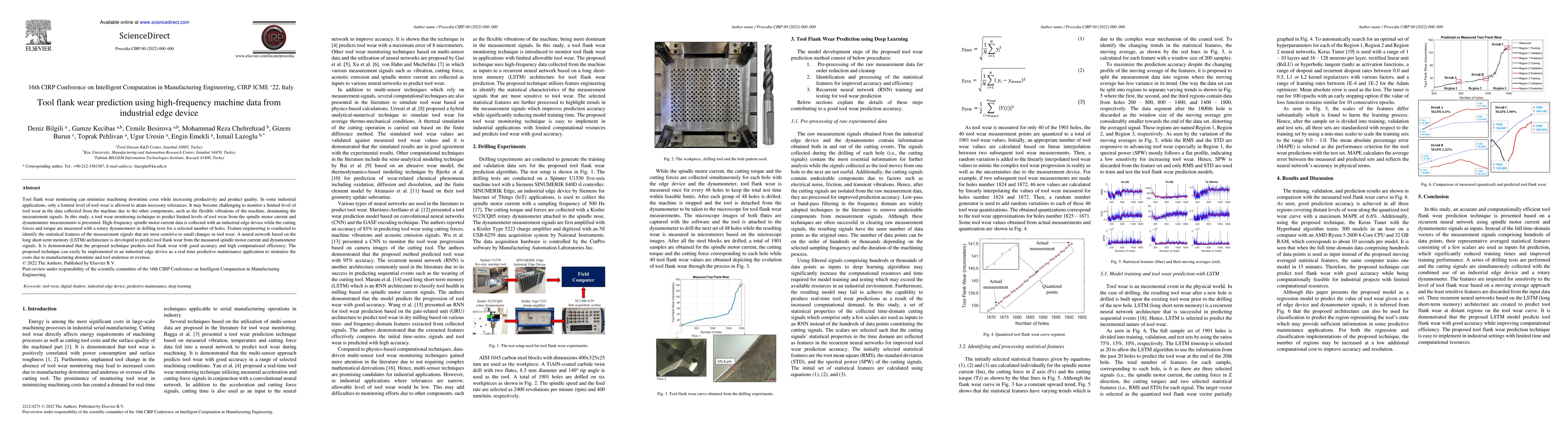 Thumbnail for Tool flank wear prediction using high-frequency machine data from
  industrial edge device