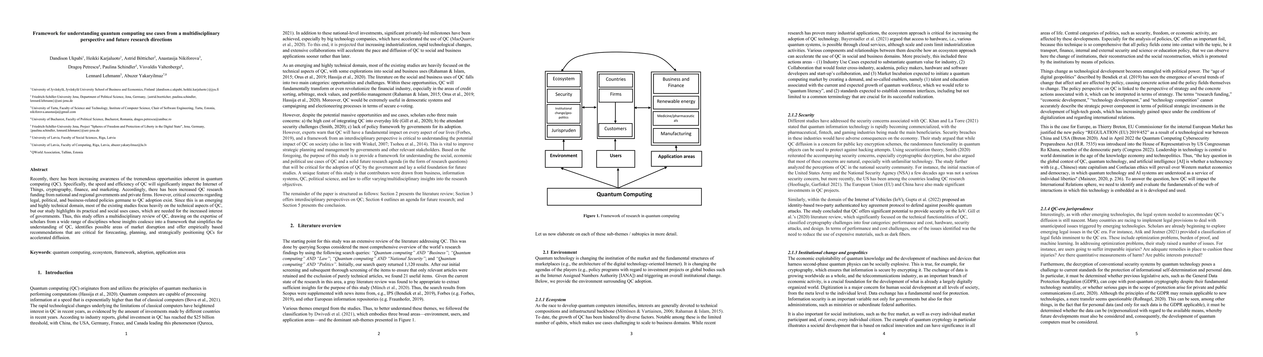 Thumbnail for Framework for understanding quantum computing use cases from a
  multidisciplinary perspective and future research directions