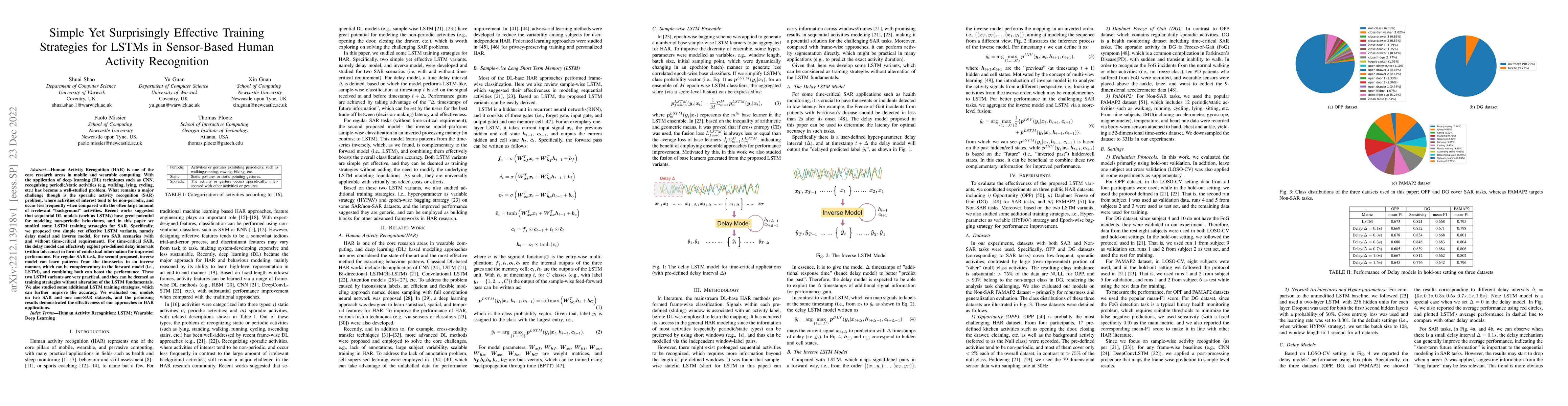 Thumbnail for Simple Yet Surprisingly Effective Training Strategies for LSTMs in
  Sensor-Based Human Activity Recognition