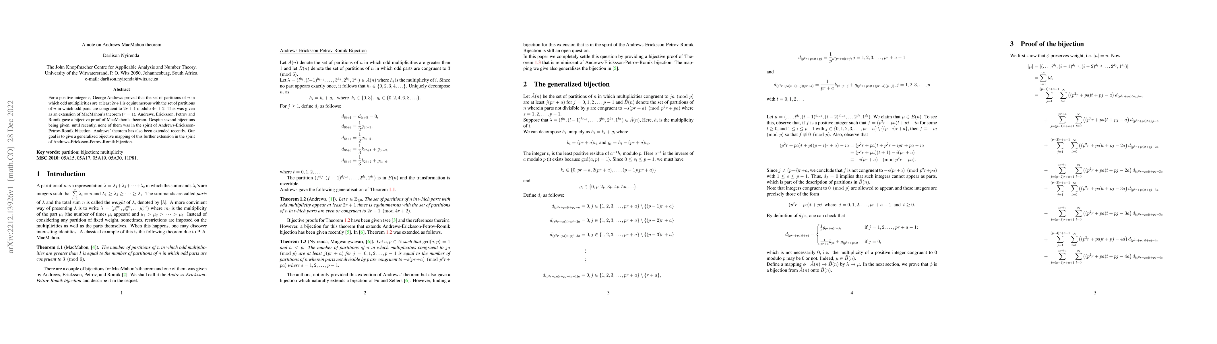 Thumbnail for A note on Andrews-MacMahon theorem