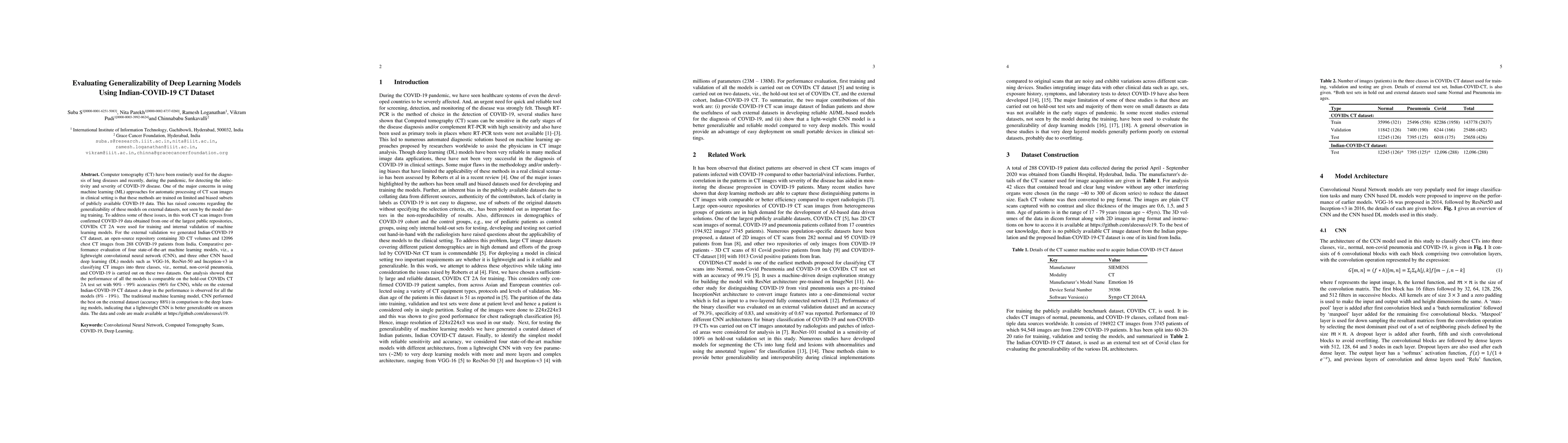 Thumbnail for Evaluating Generalizability of Deep Learning Models Using
  Indian-COVID-19 CT Dataset