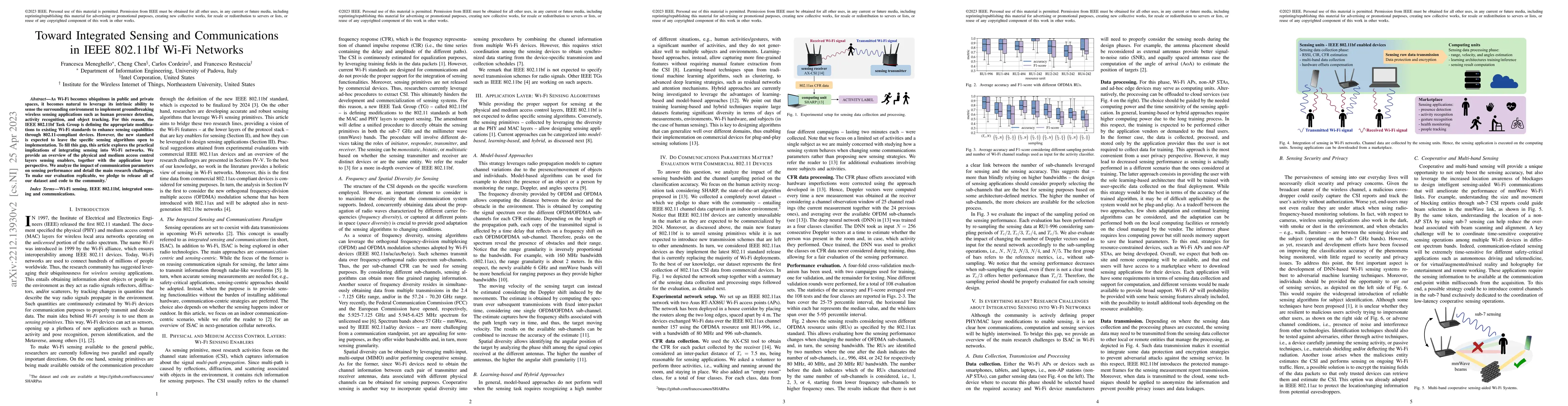 Thumbnail for Toward Integrated Sensing and Communications in IEEE 802.11bf Wi-Fi
  Networks