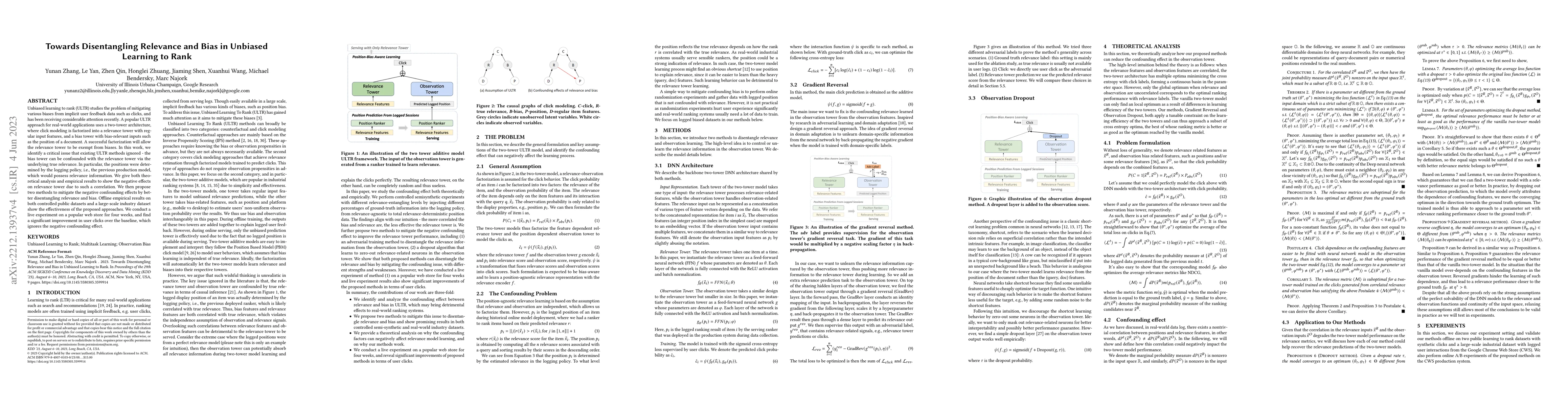 Thumbnail for Towards Disentangling Relevance and Bias in Unbiased Learning to Rank