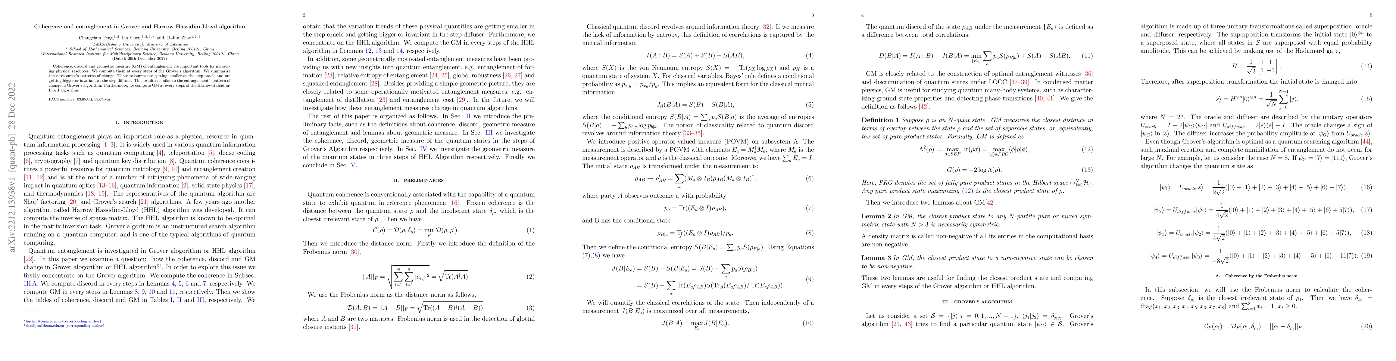 Thumbnail for Coherence and entanglement in Grover and Harrow-Hassidim-Lloyd algorithm