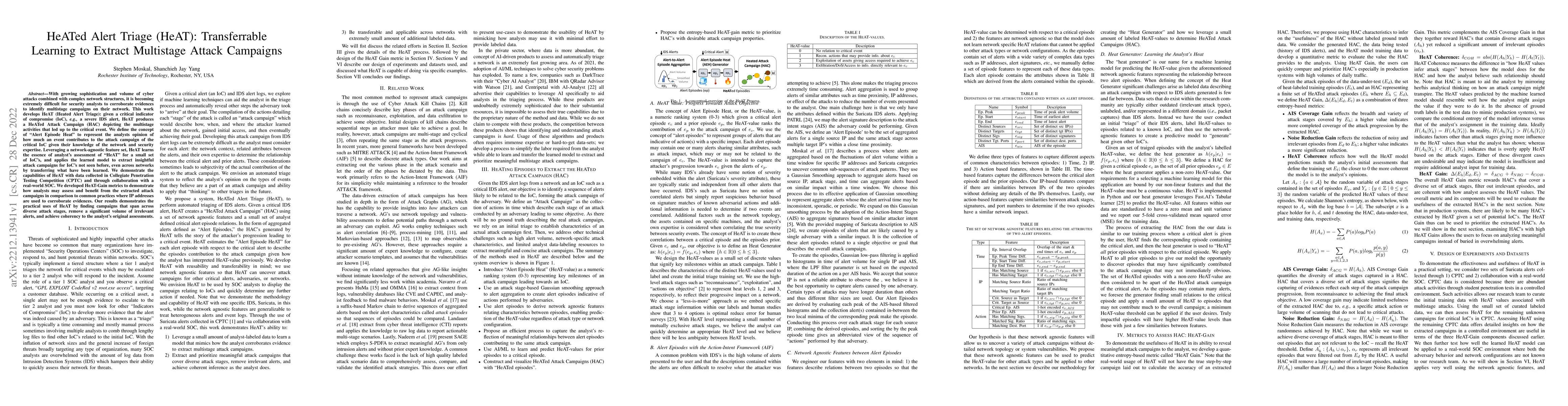 Thumbnail for HeATed Alert Triage (HeAT): Transferrable Learning to Extract Multistage
  Attack Campaigns
