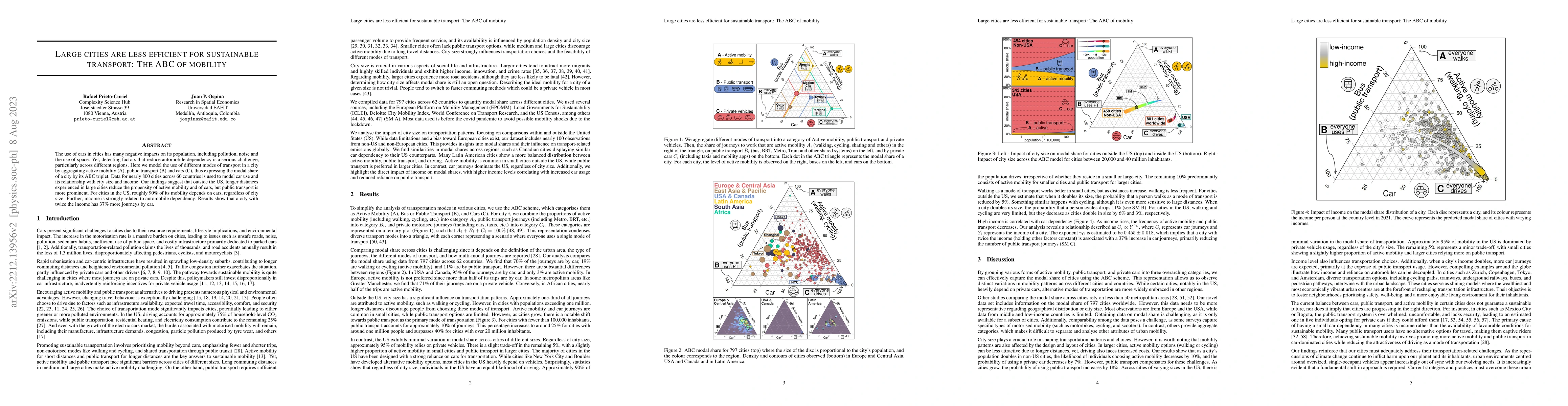 Thumbnail for Large cities are less efficient for sustainable transport: The ABC of
  mobility