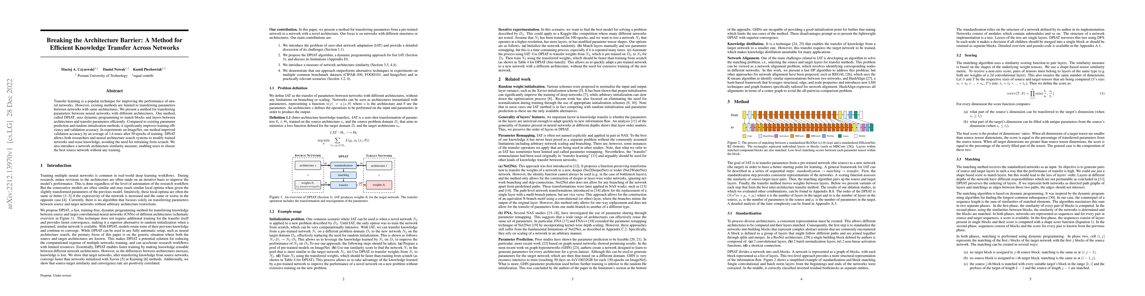 Thumbnail for Breaking the Architecture Barrier: A Method for Efficient Knowledge
  Transfer Across Networks