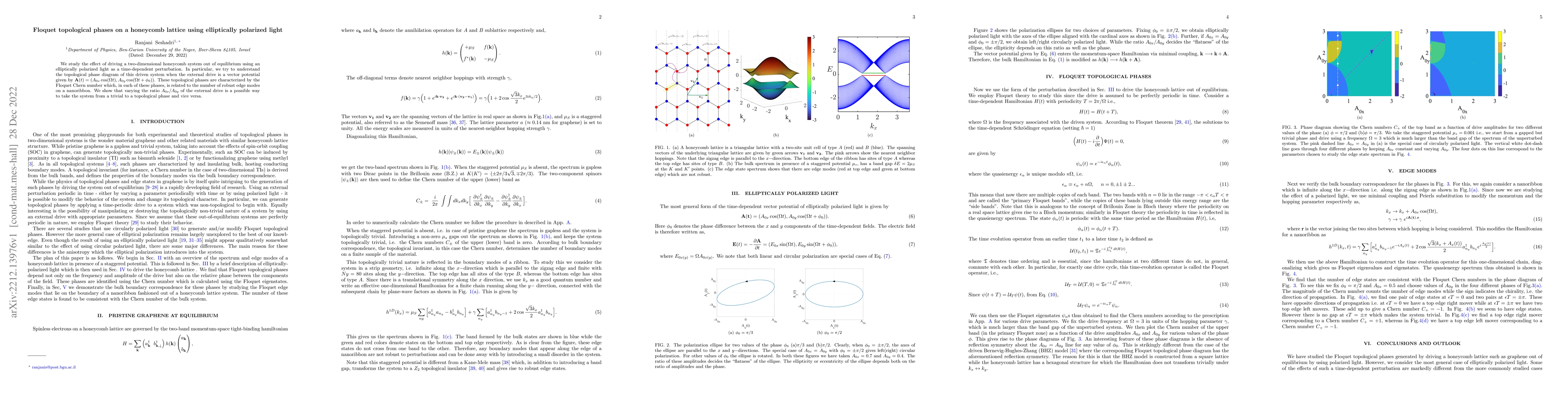 Thumbnail for Floquet topological phases on a honeycomb lattice using elliptically
  polarized light