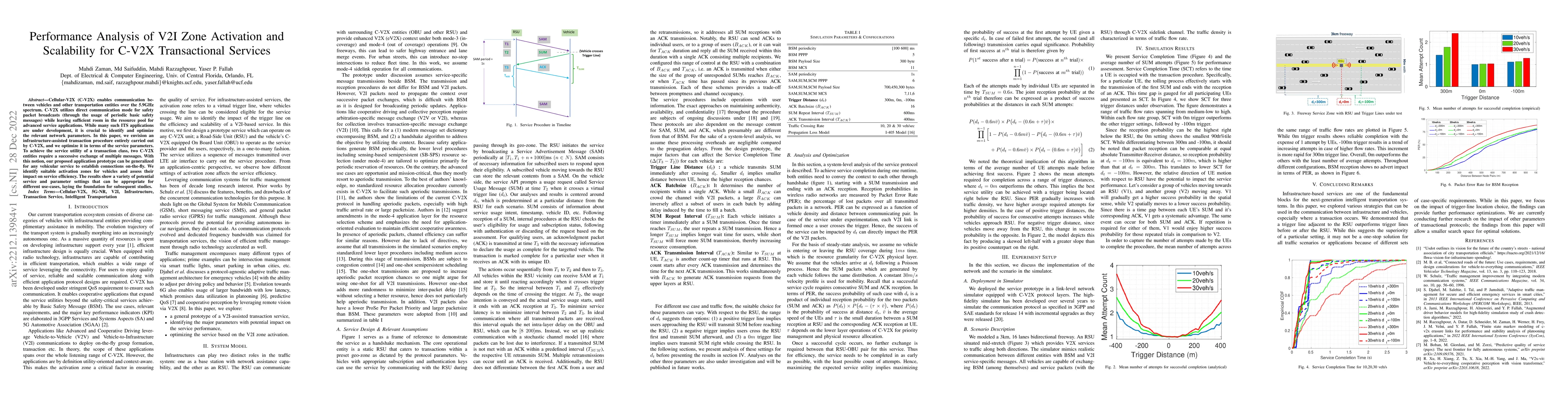 Thumbnail for Performance Analysis of V2I Zone Activation and Scalability for C-V2X
  Transactional Services
