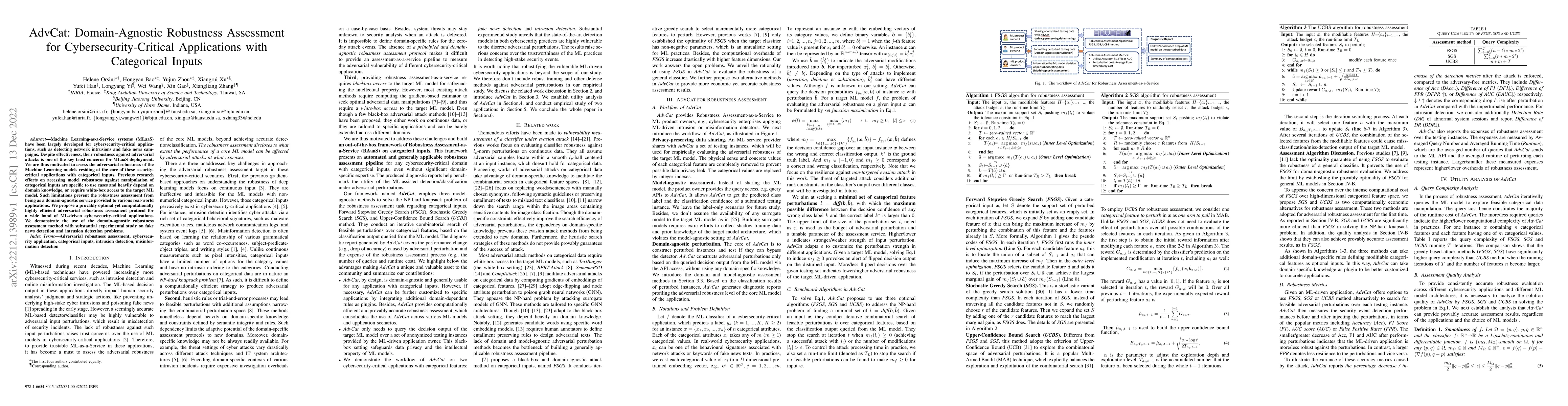 Thumbnail for AdvCat: Domain-Agnostic Robustness Assessment for Cybersecurity-Critical
  Applications with Categorical Inputs