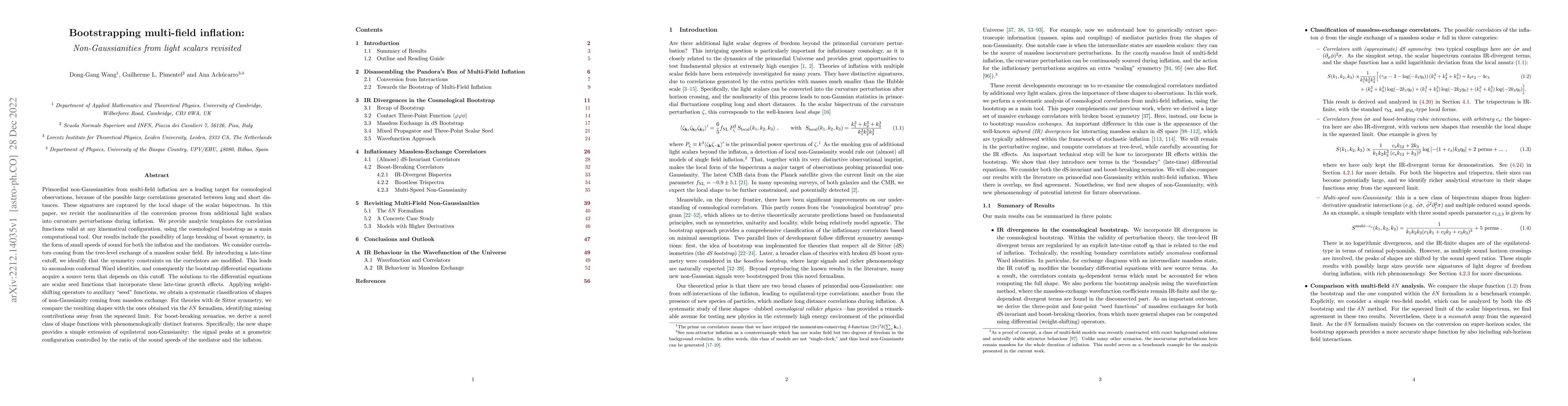 Thumbnail for Bootstrapping Multi-Field Inflation: non-Gaussianities from light
  scalars revisited