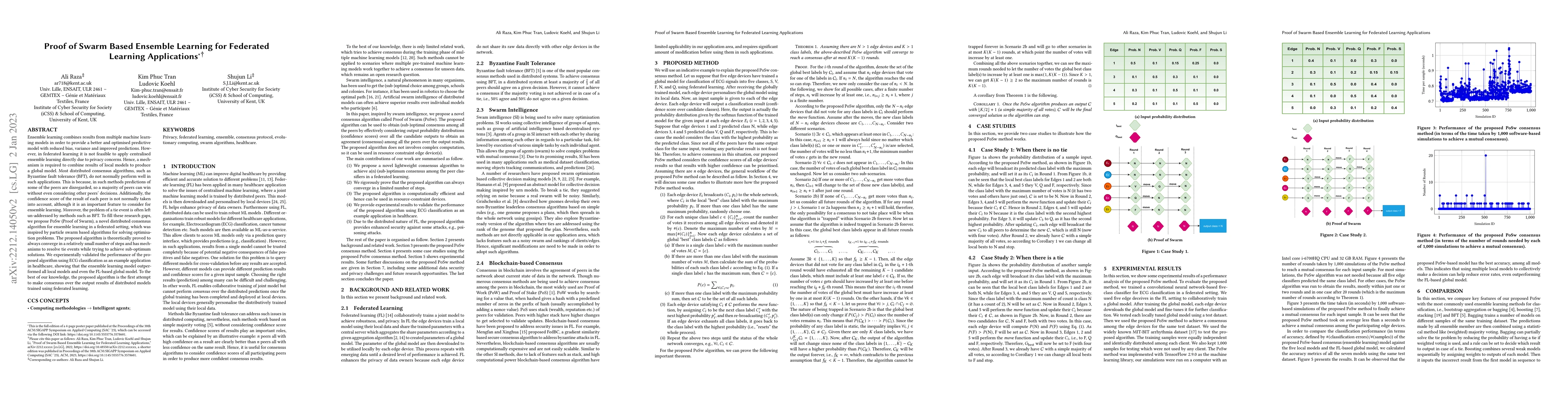 Thumbnail for Proof of Swarm Based Ensemble Learning for Federated Learning
  Applications