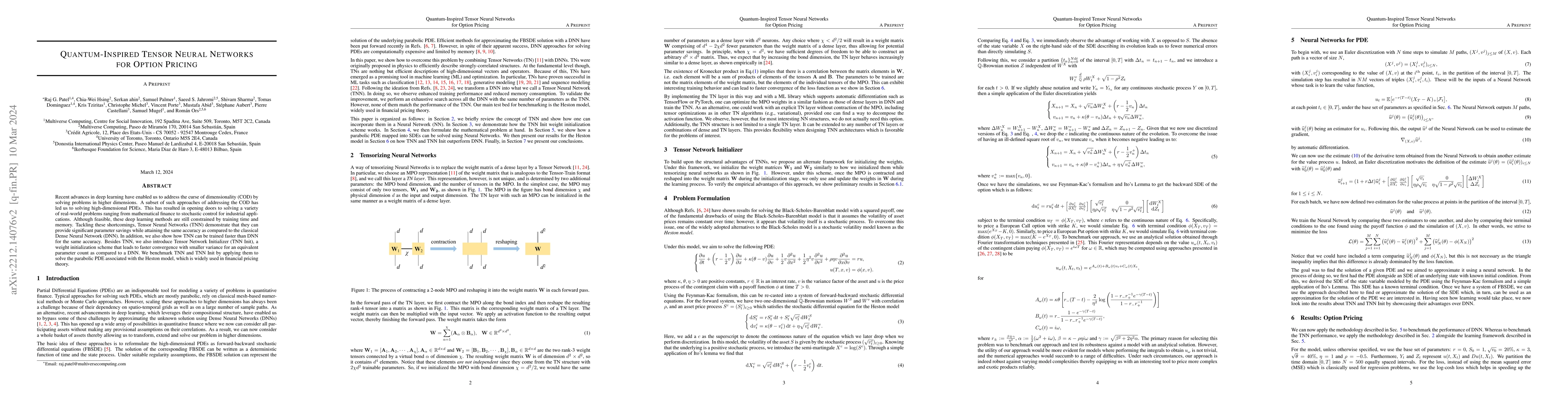 Thumbnail for Quantum-Inspired Tensor Neural Networks for Option Pricing