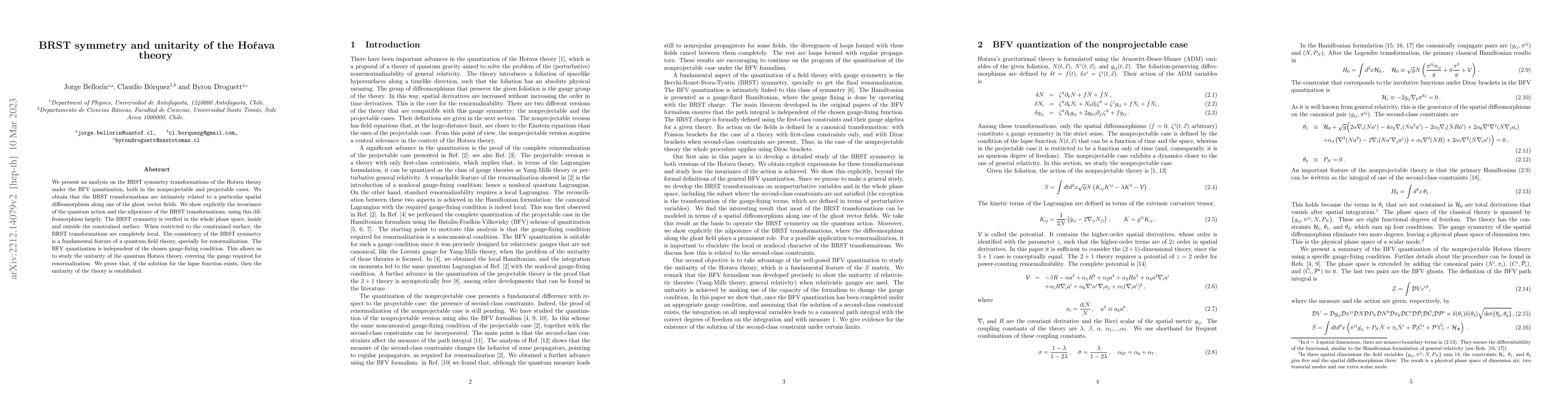Thumbnail for BRST symmetry and unitarity of the Horava theory