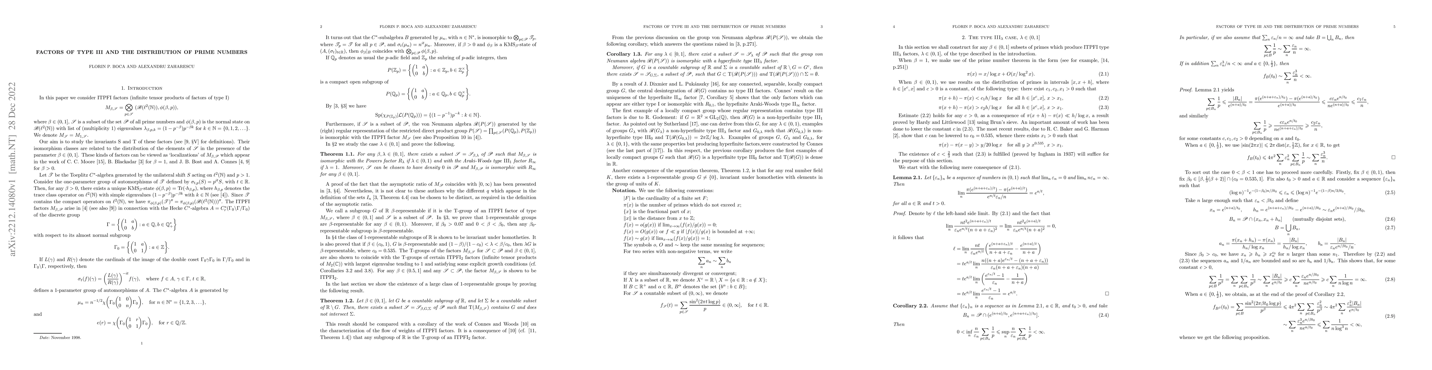 Thumbnail for Factors of type III and the distribution of prime numbers