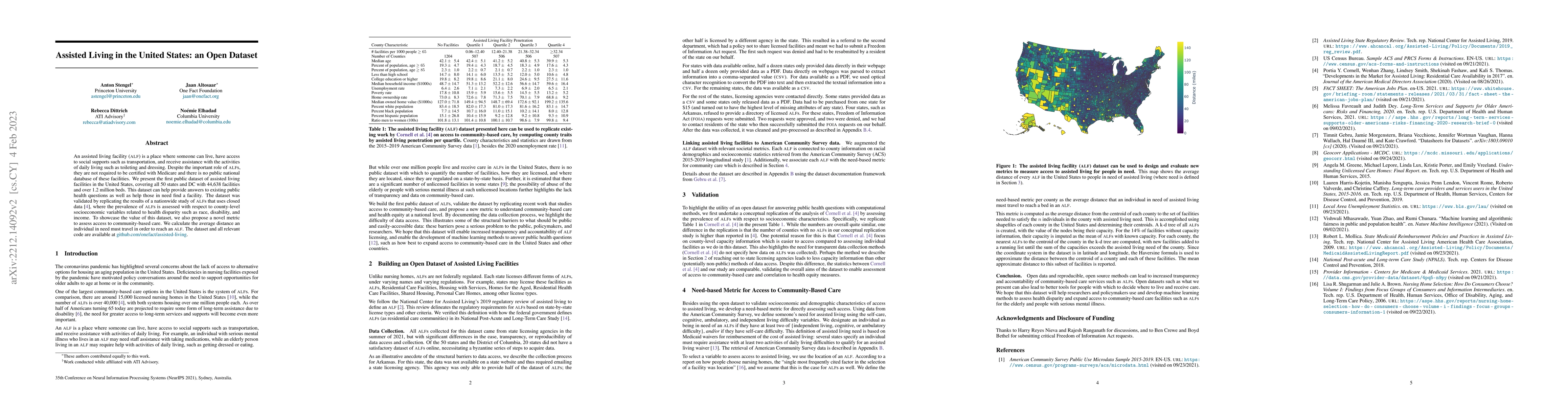 Thumbnail for Assisted Living in the United States: an Open Dataset