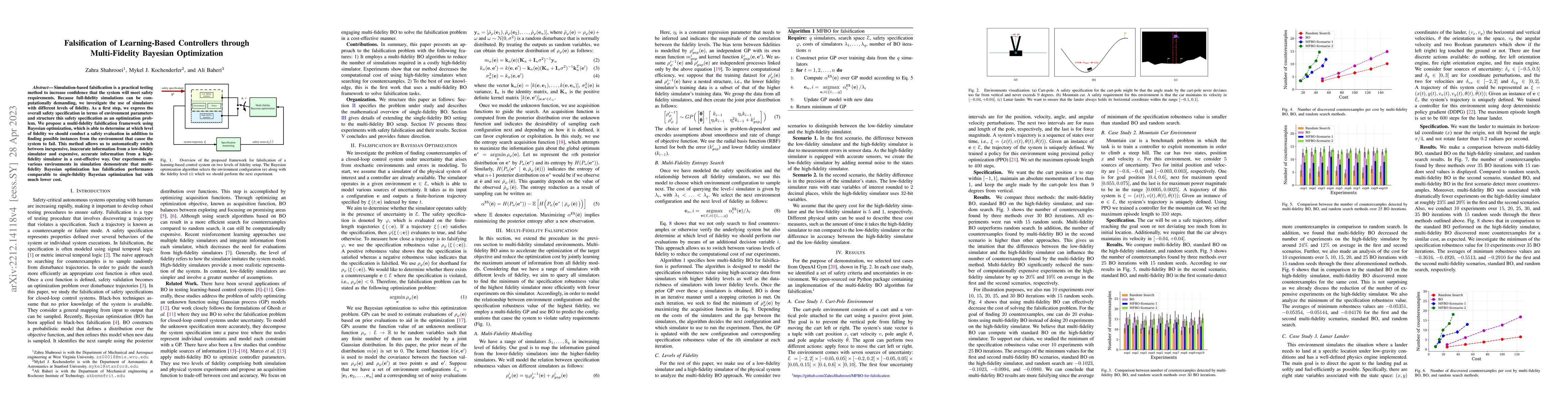 Thumbnail for Falsification of Learning-Based Controllers through Multi-Fidelity
  Bayesian Optimization