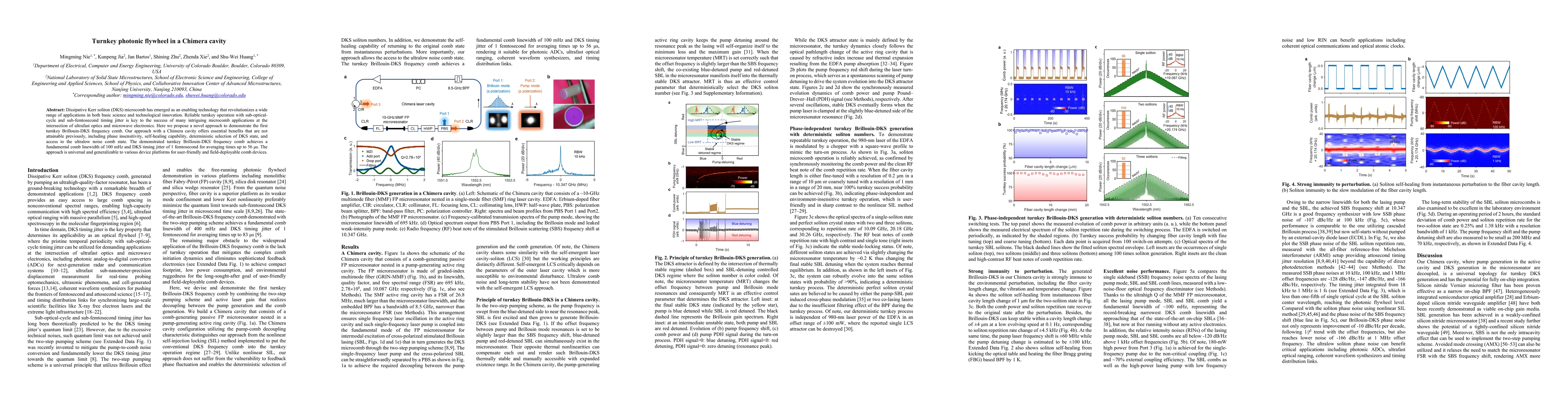 Thumbnail for Turnkey photonic flywheel in a Chimera cavity
