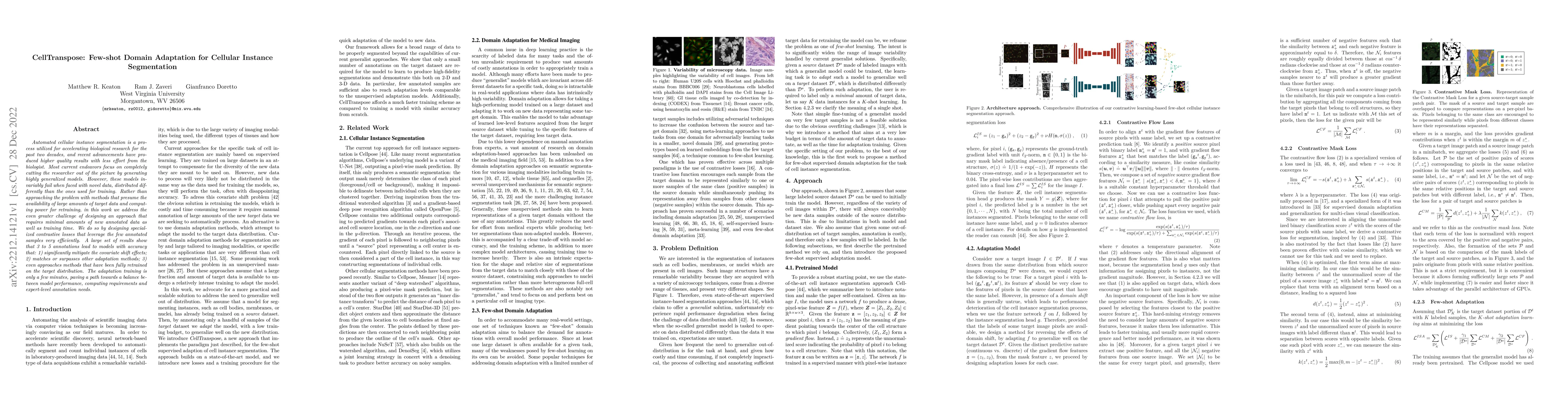Thumbnail for CellTranspose: Few-shot Domain Adaptation for Cellular Instance
  Segmentation