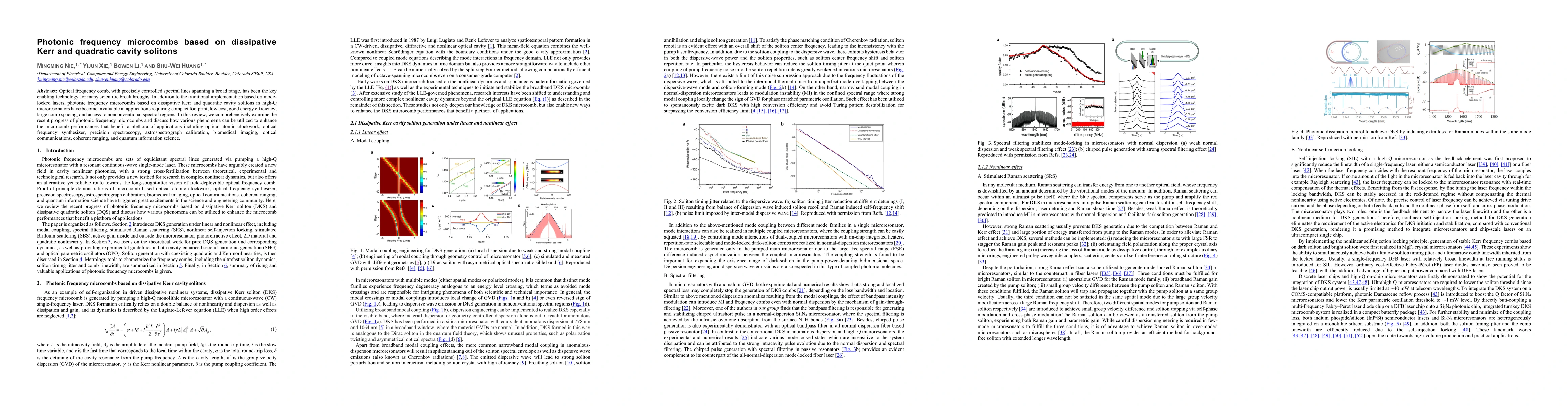 Thumbnail for Photonic frequency microcombs based on dissipative Kerr and quadratic
  cavity solitons