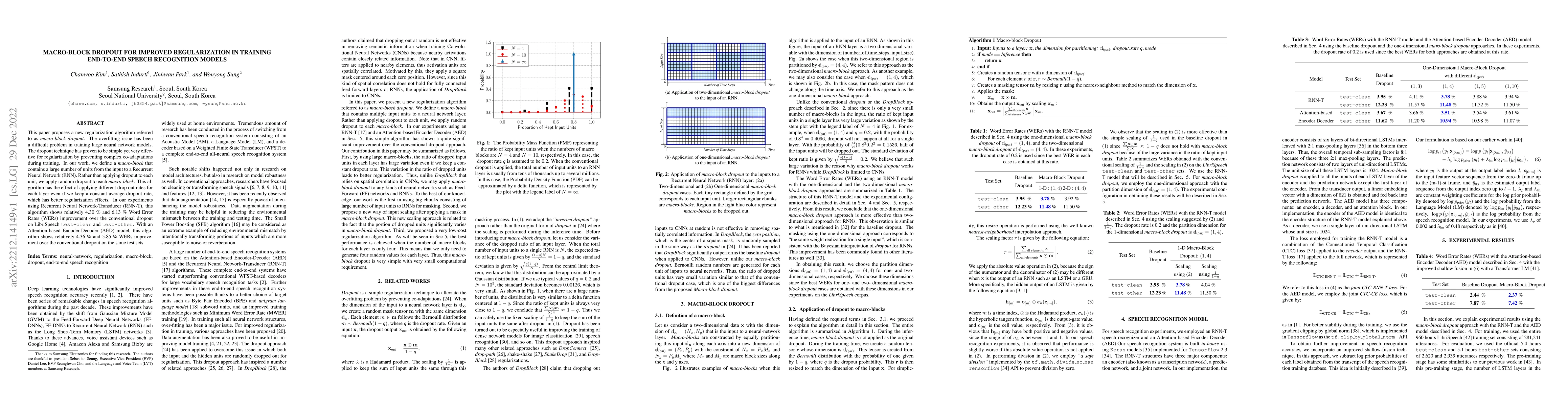 Thumbnail for Macro-block dropout for improved regularization in training end-to-end
  speech recognition models