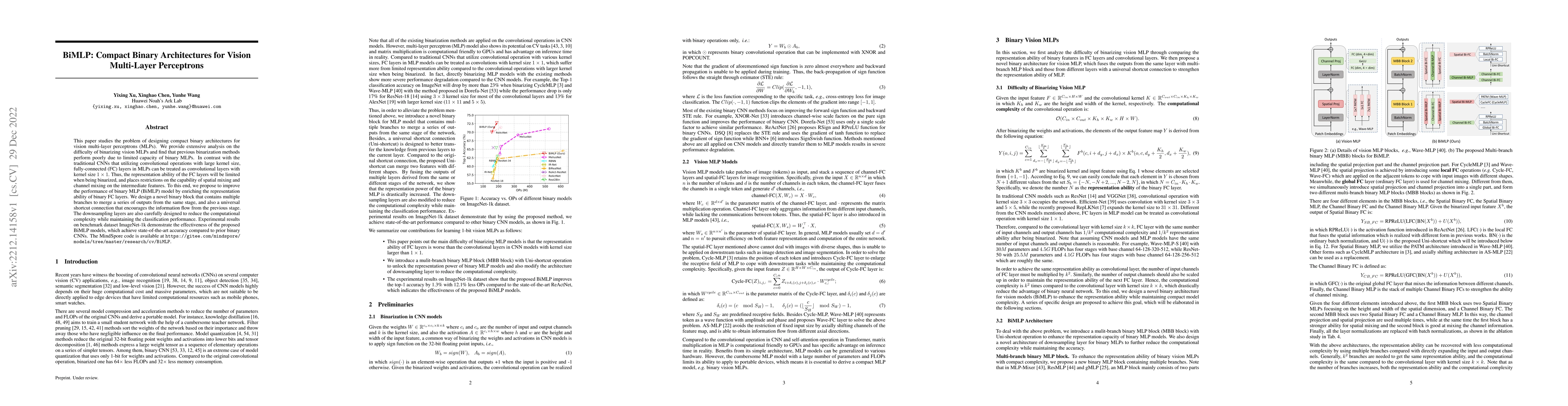 Thumbnail for BiMLP: Compact Binary Architectures for Vision Multi-Layer Perceptrons