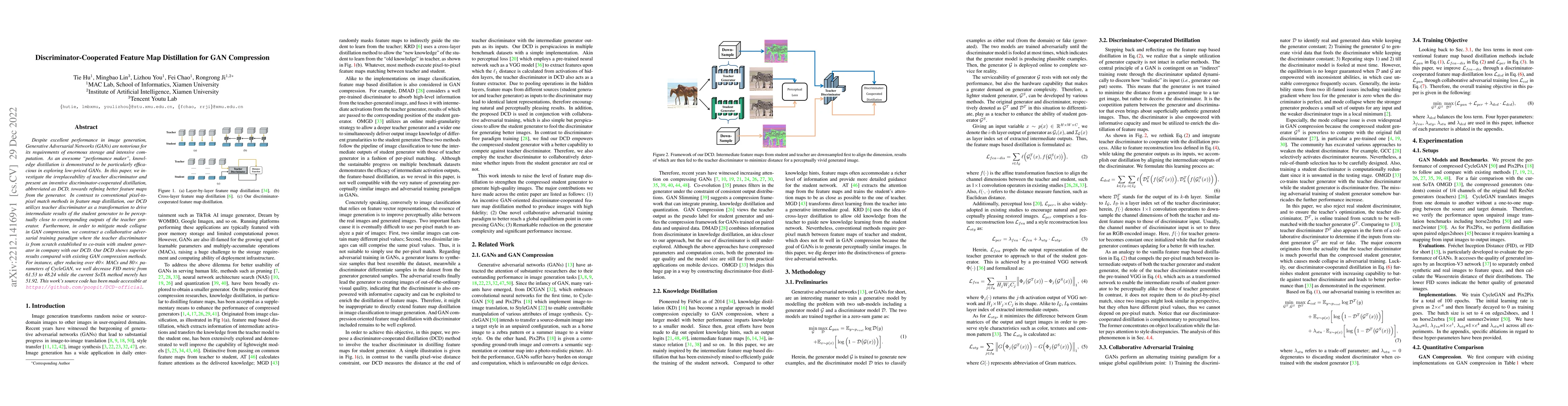 Thumbnail for Discriminator-Cooperated Feature Map Distillation for GAN Compression