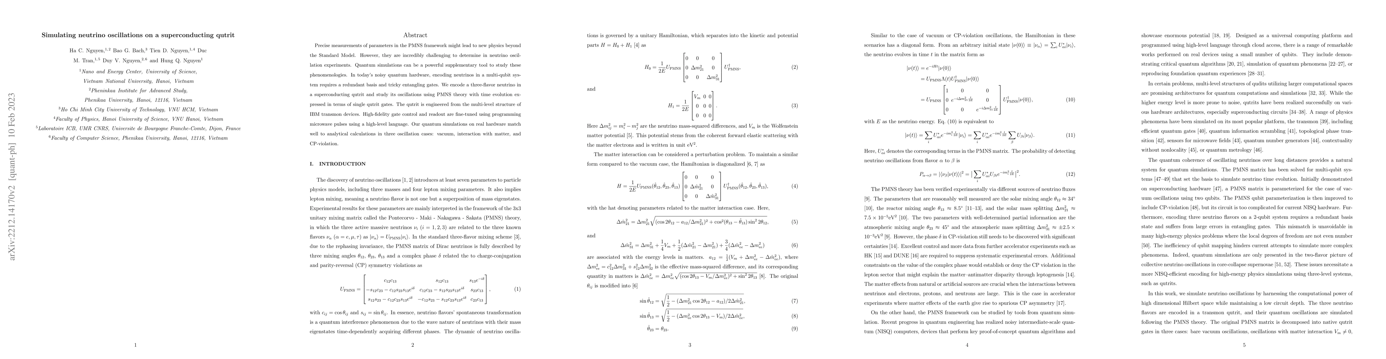 Thumbnail for Simulating neutrino oscillations on a superconducting qutrit