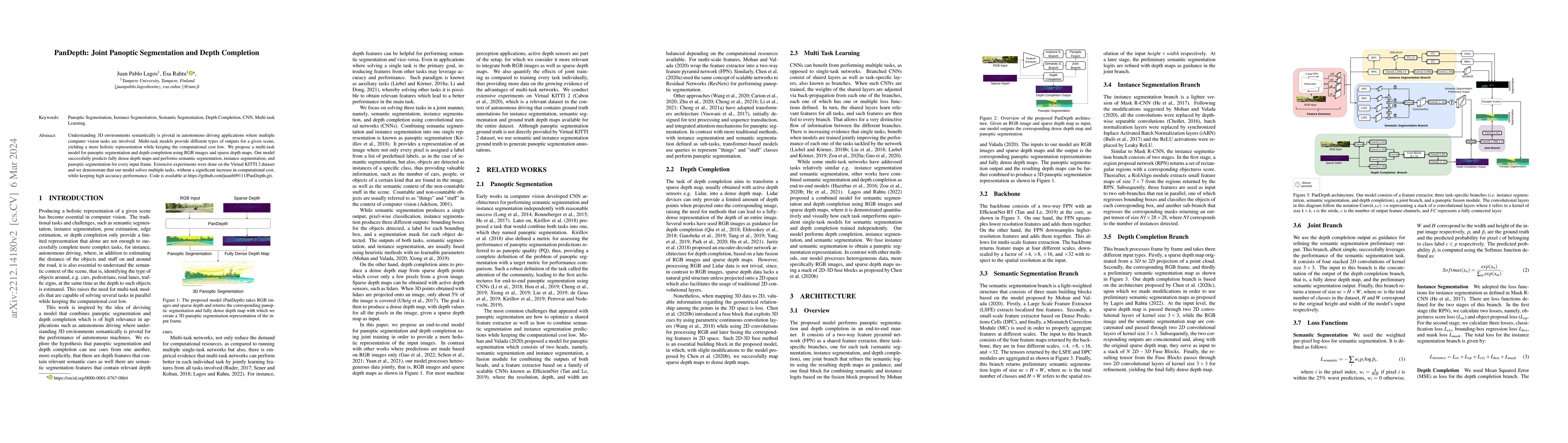 Thumbnail for PanDepth: Joint Panoptic Segmentation and Depth Completion