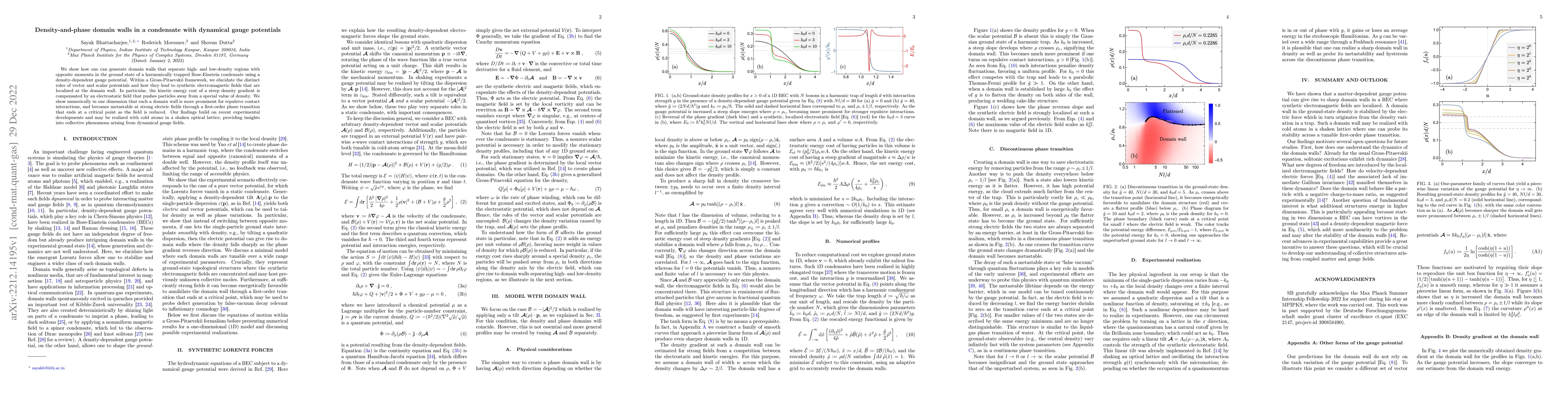 Thumbnail for Density-and-phase domain walls in a condensate with dynamical gauge
  potentials