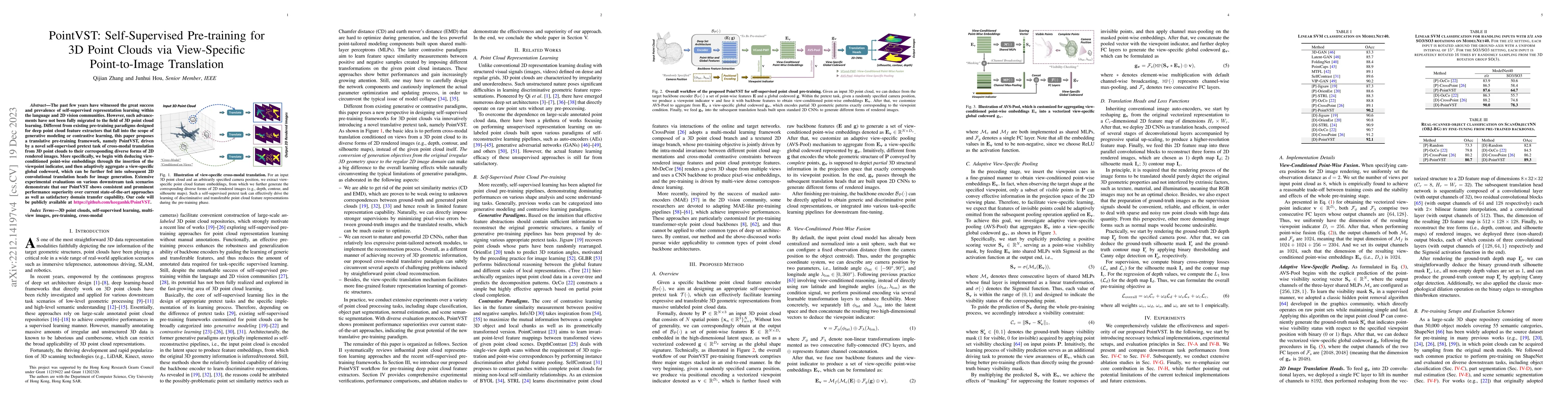 Thumbnail for PointVST: Self-Supervised Pre-training for 3D Point Clouds via
  View-Specific Point-to-Image Translation
