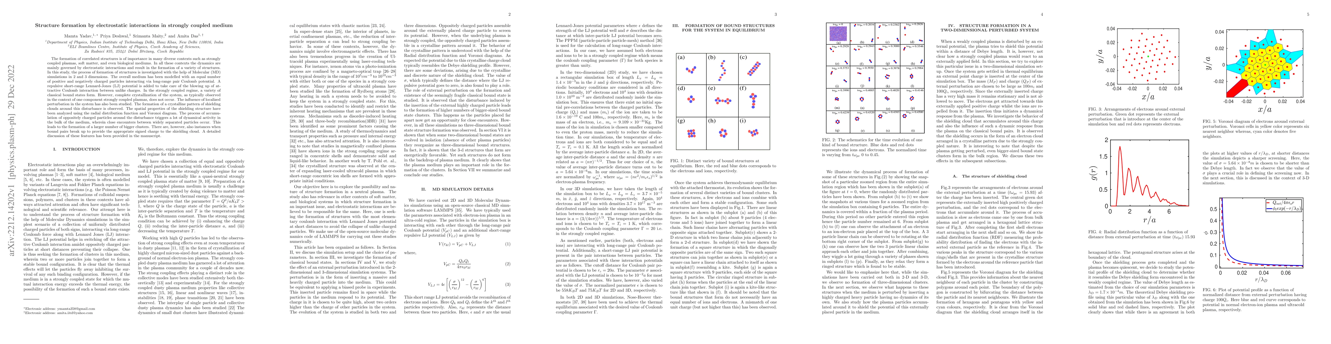 Thumbnail for Structure formation by electrostatic interactions in strongly coupled
  medium