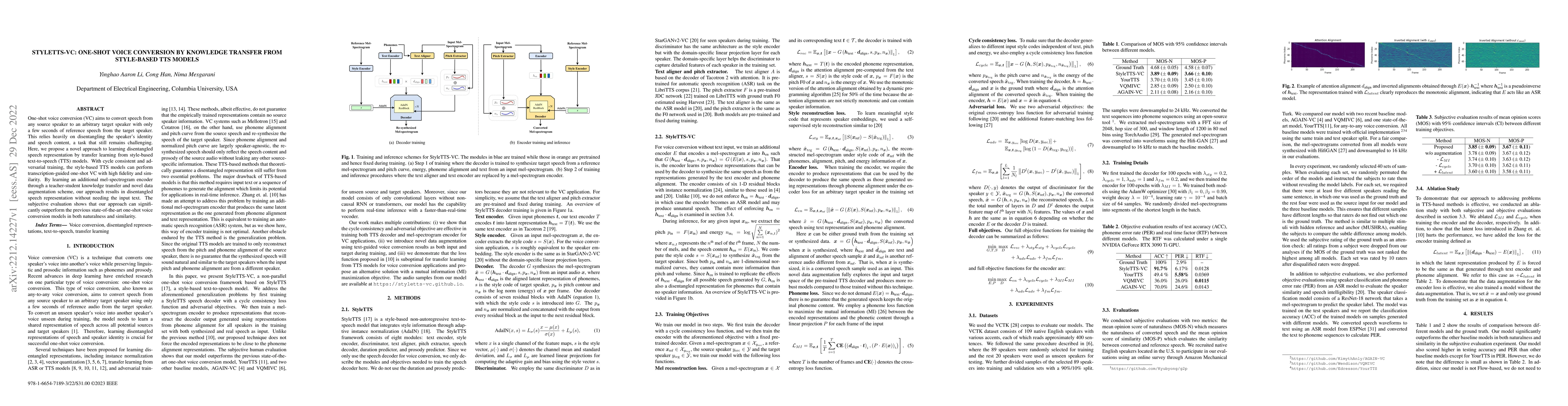 Thumbnail for StyleTTS-VC: One-Shot Voice Conversion by Knowledge Transfer from
  Style-Based TTS Models