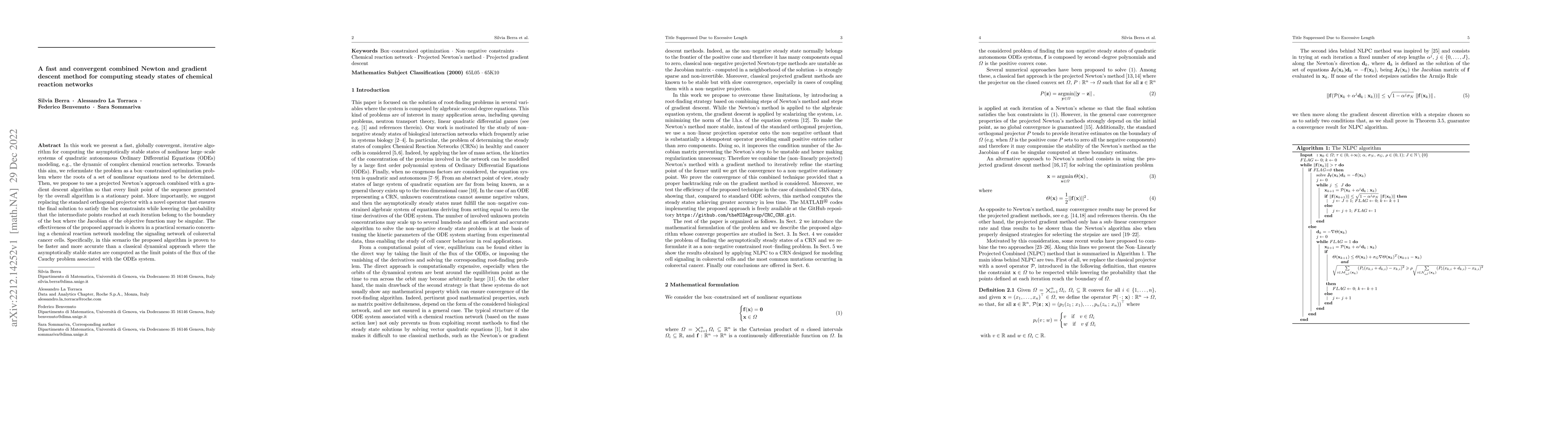 Thumbnail for A fast and convergent combined Newton and gradient descent method for
  computing steady states of chemical reaction networks