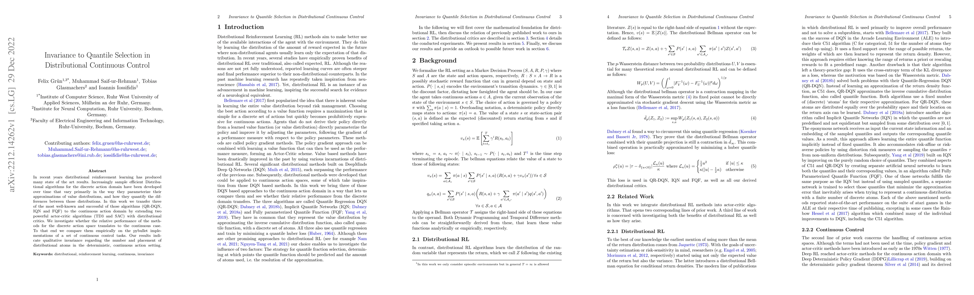 Thumbnail for Invariance to Quantile Selection in Distributional Continuous Control