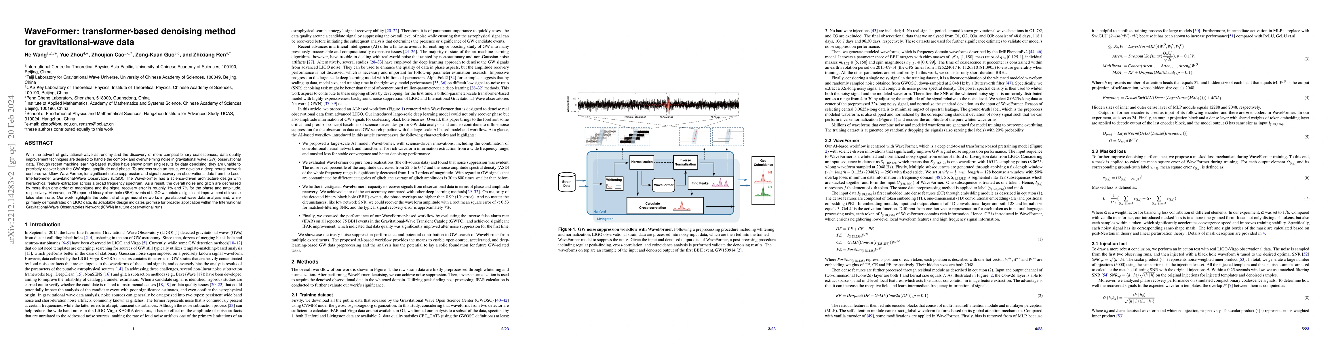 Thumbnail for WaveFormer: transformer-based denoising method for gravitational-wave
  data