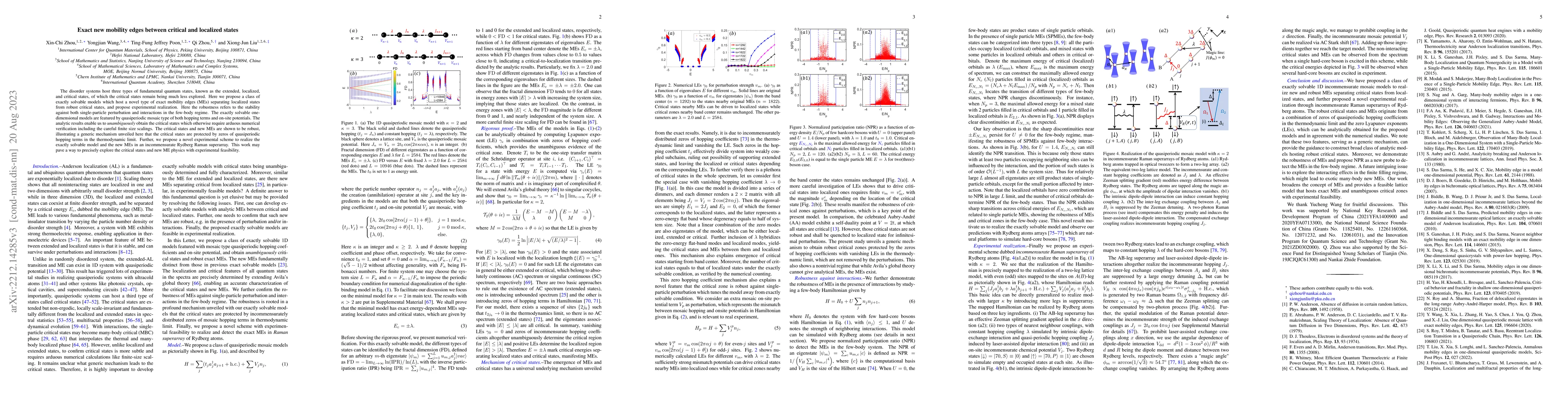 Thumbnail for Exact new mobility edges between critical and localized states