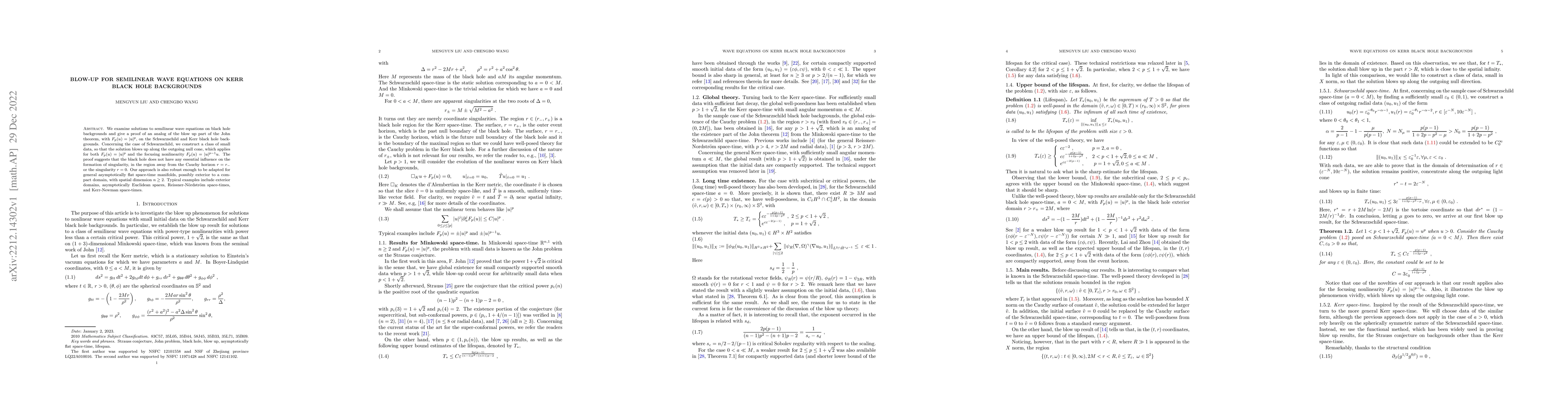 Thumbnail for Blow-up for semilinear wave equations on Kerr black hole backgrounds