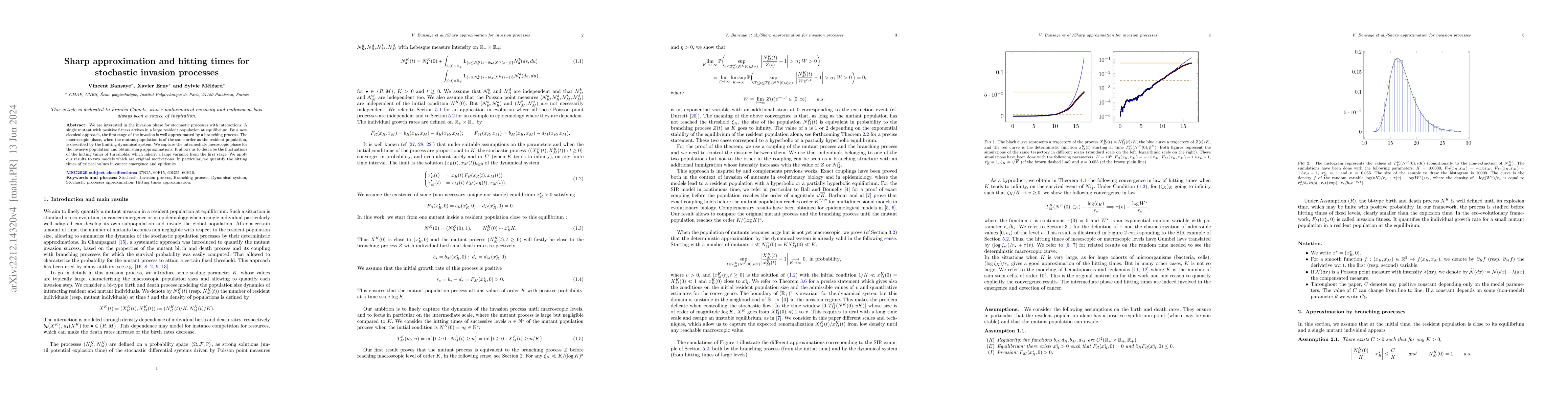 Thumbnail for Sharp approximation and hitting times for stochastic invasion processes