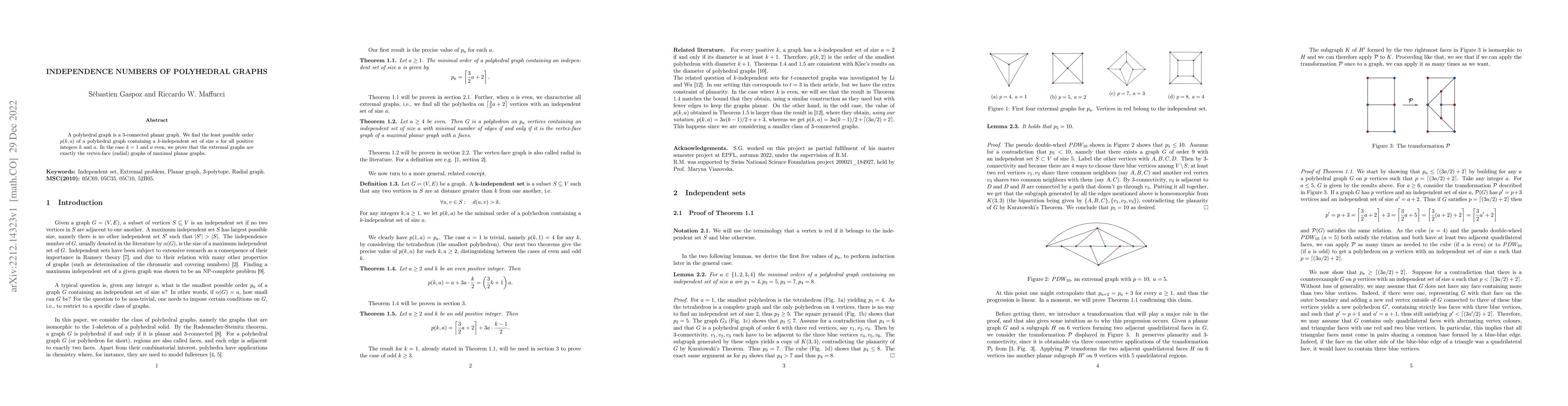 Thumbnail for Independence numbers of polyhedral graphs
