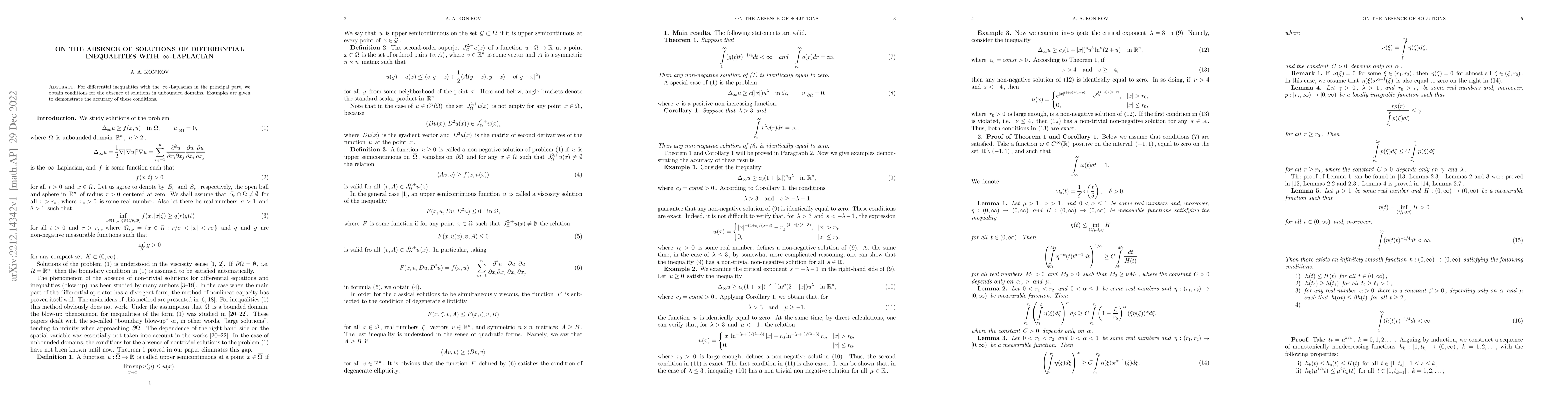Thumbnail for On the absence of solutions of differential inequalities with
  $\infty$-Laplacian