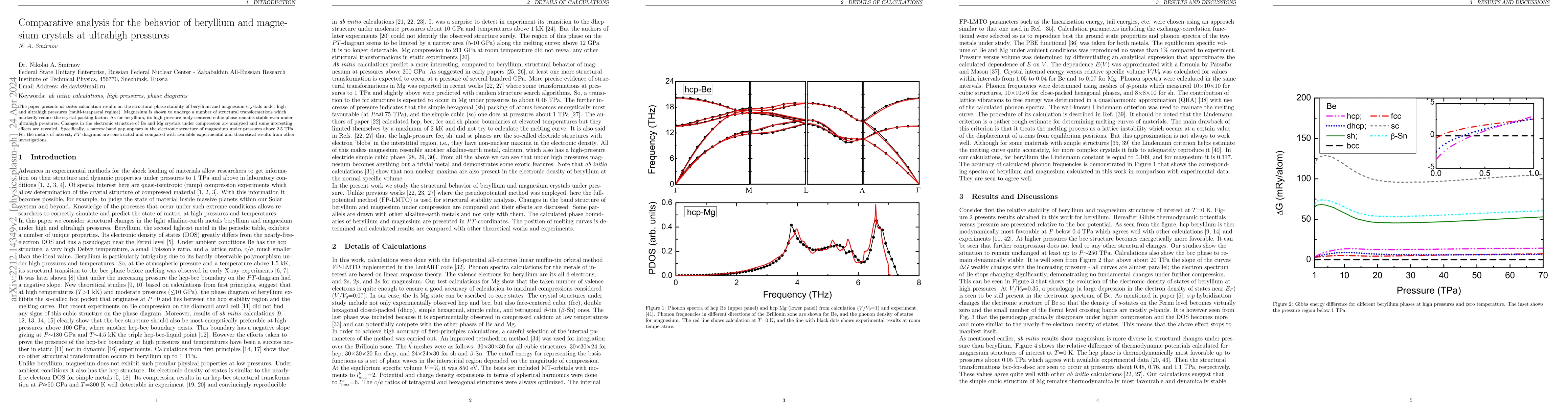 Thumbnail for Comparative analysis for the behavior of beryllium and magnesium
  crystals at ultrahigh pressures