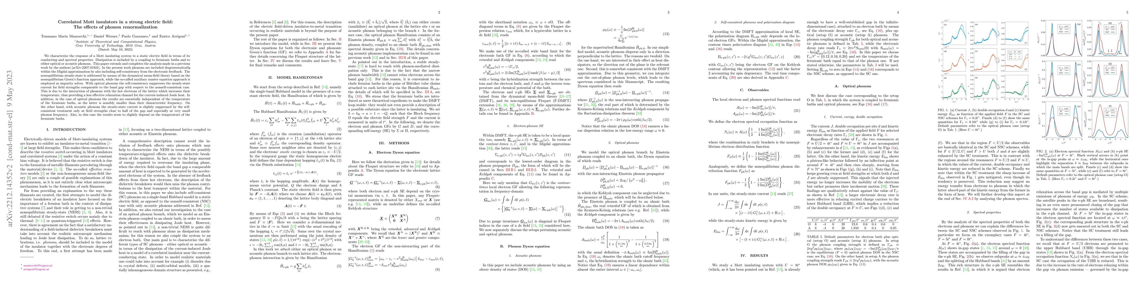 Thumbnail for Correlated Mott insulators in a strong electric field: The effects of
  phonon renormalization