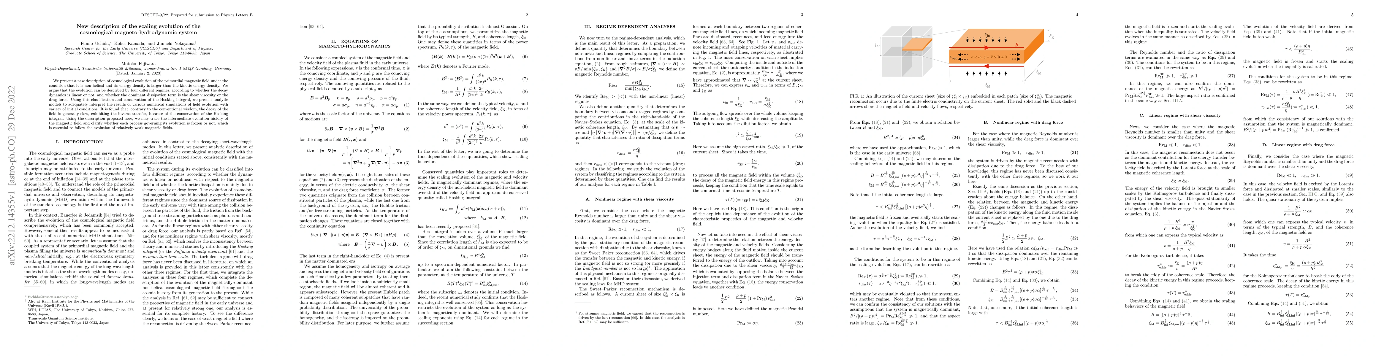Thumbnail for New description of the scaling evolution of the cosmological
  magneto-hydrodynamic system