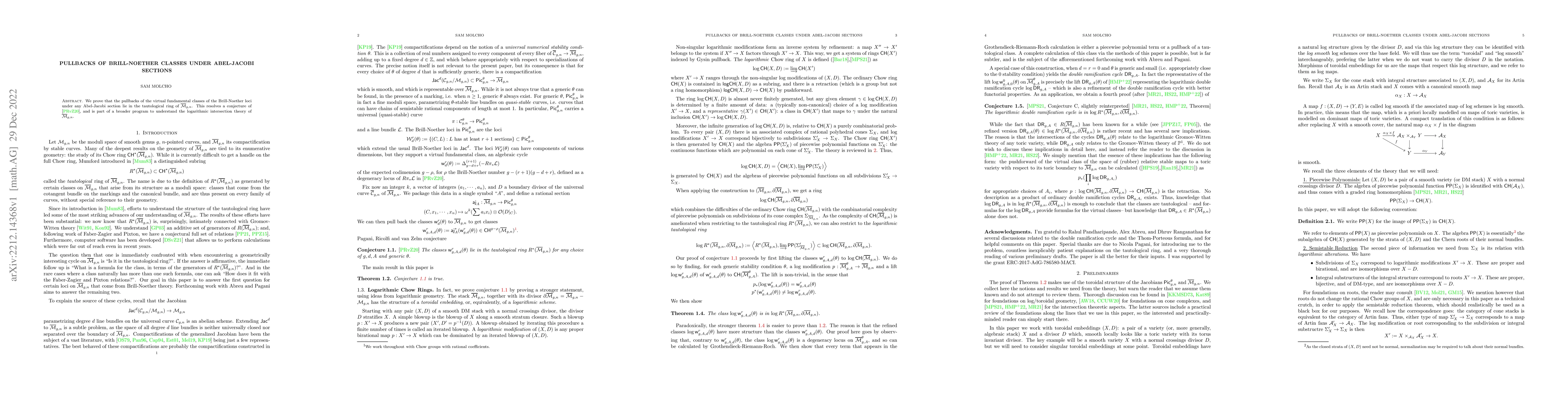 Thumbnail for Pullbacks of Brill-Noether Classes Under Abel-Jacobi Sections