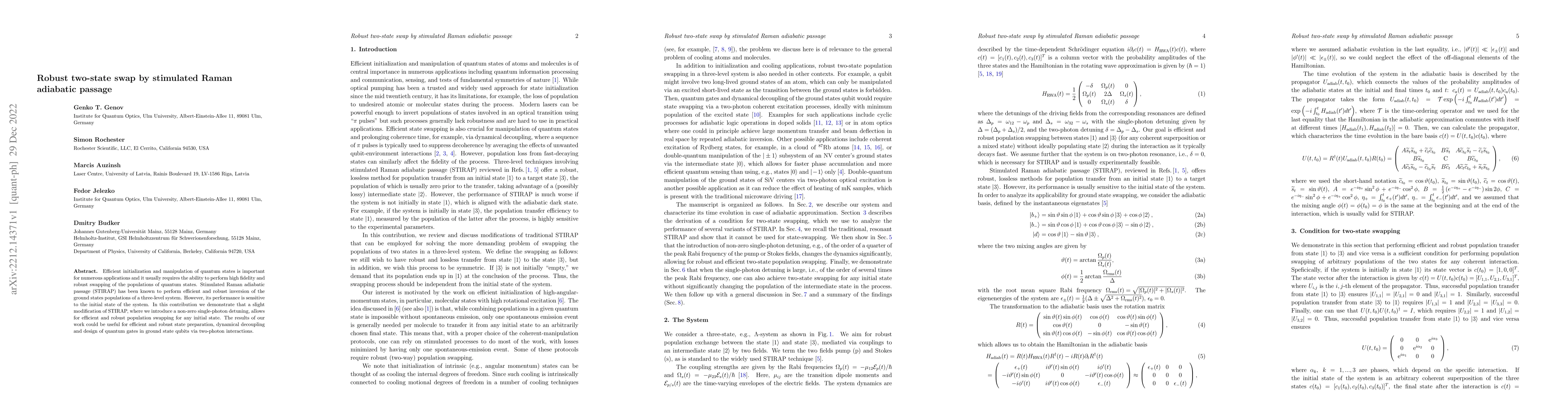 Thumbnail for Robust two-state swap by stimulated Raman adiabatic passage